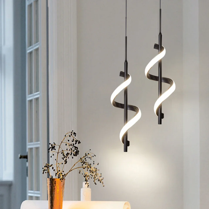 Suspension LED design spiralé