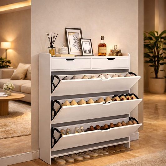 MODERNA SLIM — Meuble à chaussures 2-en-1