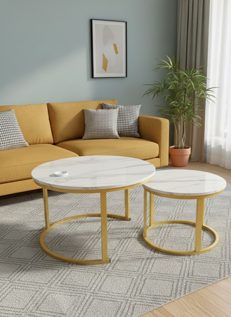 Duo Lux — Tables gigognes design effet marbre