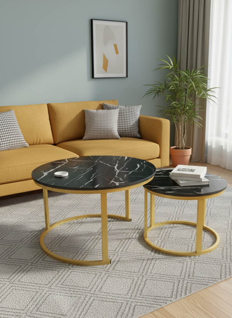 Duo Lux — Tables gigognes design effet marbre
