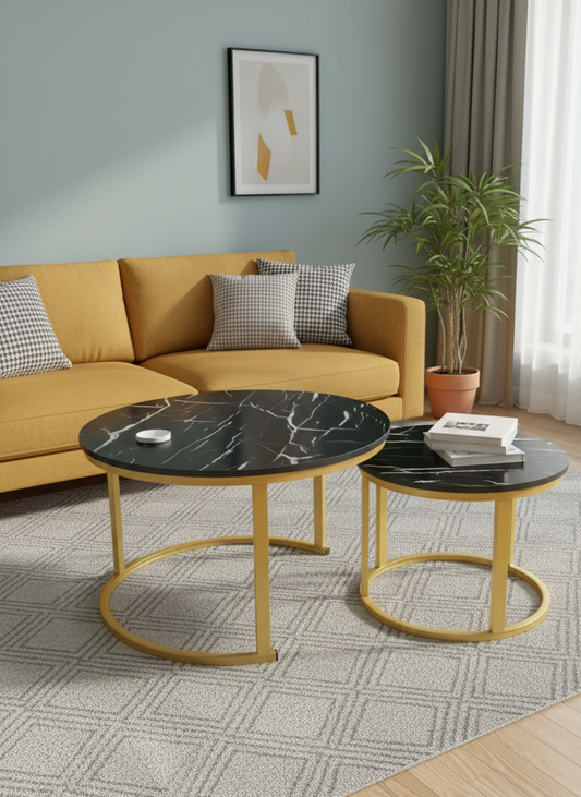 Duo Lux — Tables gigognes design effet marbre