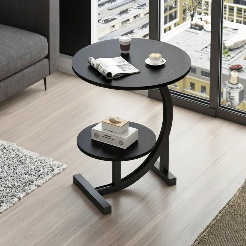 Table d'appoint design à 2 niveaux
