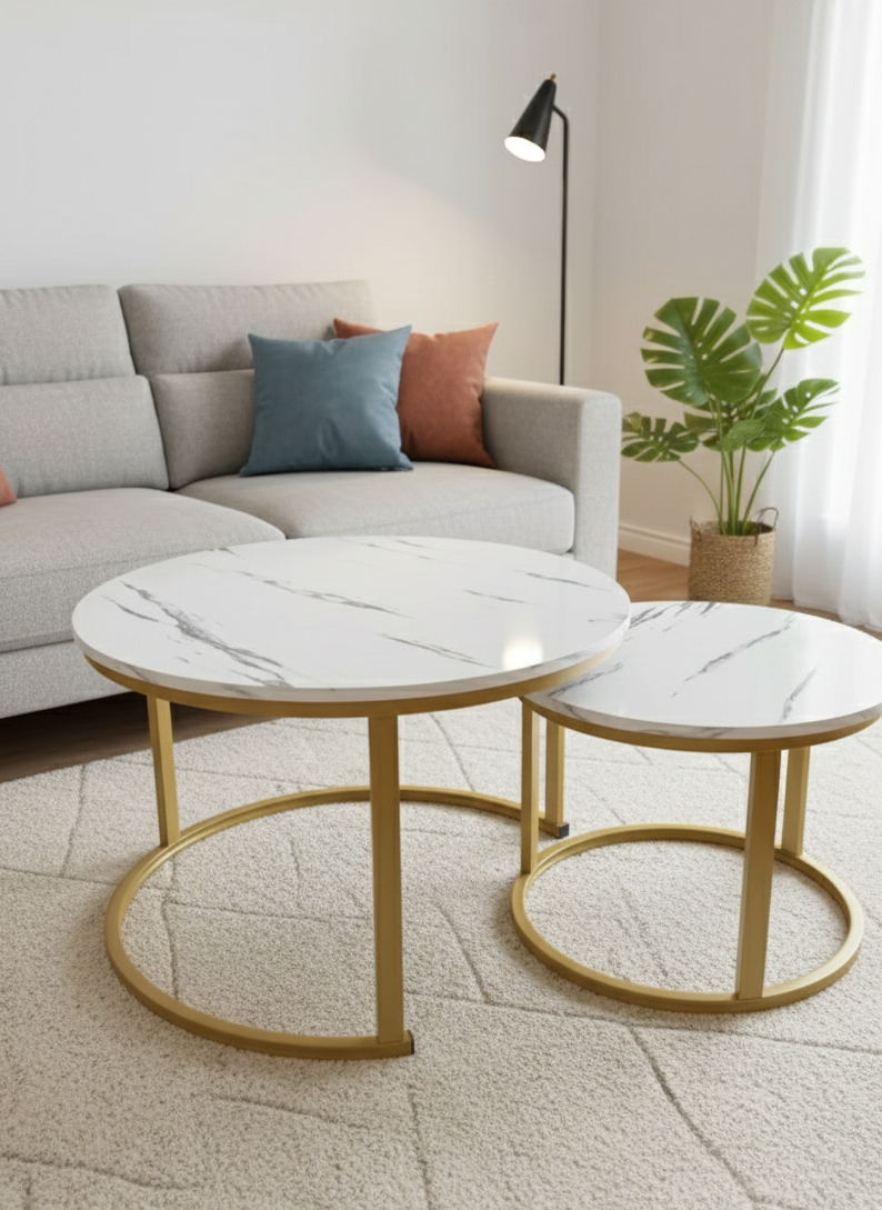 Duo Lux — Tables gigognes design effet marbre
