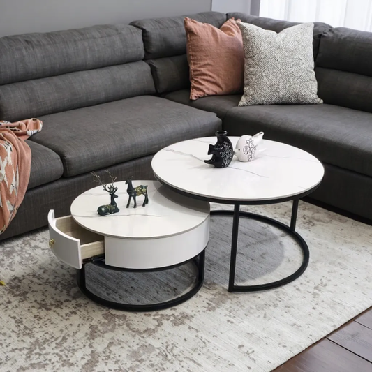 Lot de table basse design avec tiroir