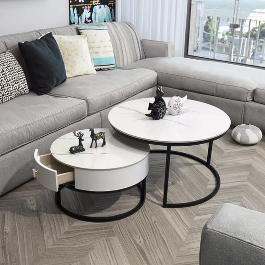 Lot de table basse design avec tiroir