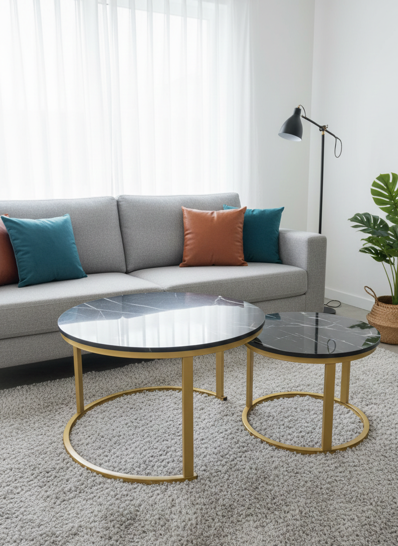 Duo Lux — Tables gigognes design effet marbre