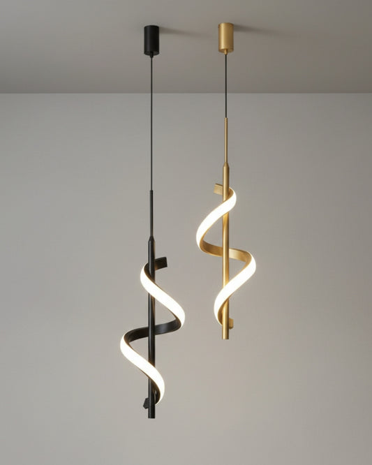 Suspension LED design spiralé